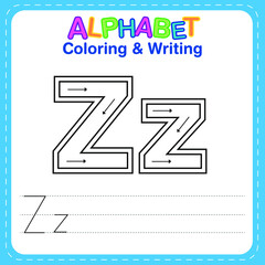 Alphabet coloring and writing for children
