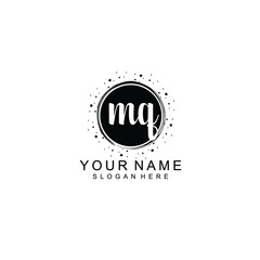 MQ beautiful Initial handwriting logo template