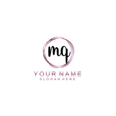 MQ beautiful Initial handwriting logo template