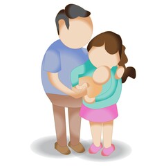 Parent and a Baby Illustration