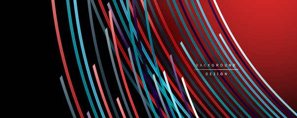 Abstract colorful lines vector background. Internet, big data and technology connections concept, abstract template