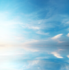 Fototapeta premium Sky background and water reflection.