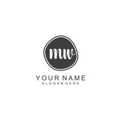 MW beautiful Initial handwriting logo template