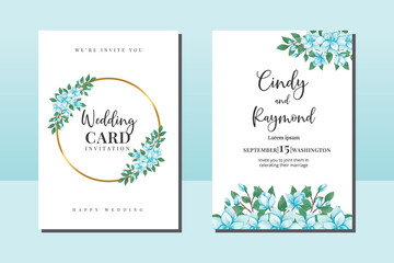Fototapeta na wymiar Wedding invitation frame set, floral watercolor hand drawn Magnolia Flower design Invitation Card Template