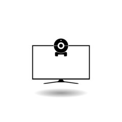 Black Webcam icon with shadow