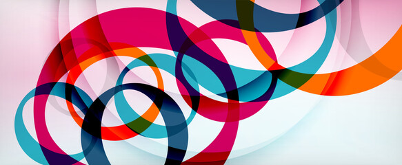 Ring geometric shapes, o letter repetition wallpaper. Abstract background for business or technology presentations, internet posters or web brochure covers