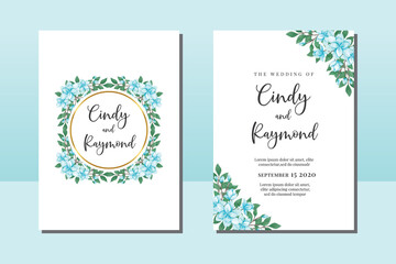 Naklejka na ściany i meble Wedding invitation frame set, floral watercolor hand drawn Magnolia Flower design Invitation Card Template
