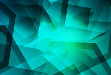 Obraz premium Light Green vector triangle mosaic background.