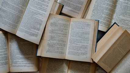 Obraz premium Many old books as a background image.