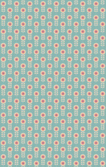 Seamless scandinavian pattern of multicolored spikelet flower. Stock illustration for web and print, wallpaper, background, scrapbooking, wrapping paper, textile.