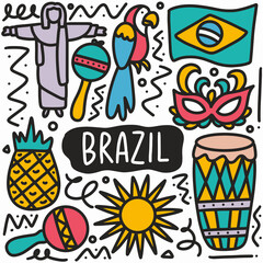 hand drawn doodle brazil holiday