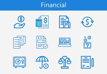 Premium set of financial line icons. Simple financial icon pack. Stroke vector illustration on a white background. Modern outline style icons collection of Invoice