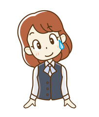 困惑する制服の女子社員