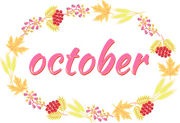 diary, calendar month october vector on a transparent background