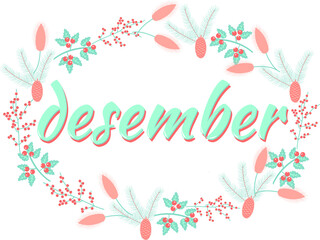 diary, calendar month desember vector on a transparent background
