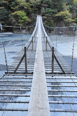 静岡県、寸又橋の夢の吊り橋