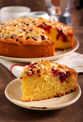 Raspberry and almond cake