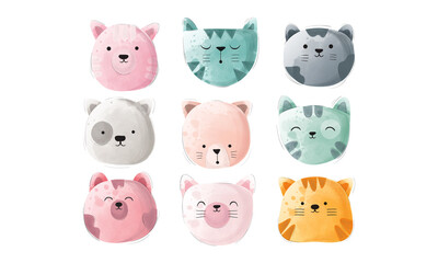 Obraz premium watercolor cute cat illustration design