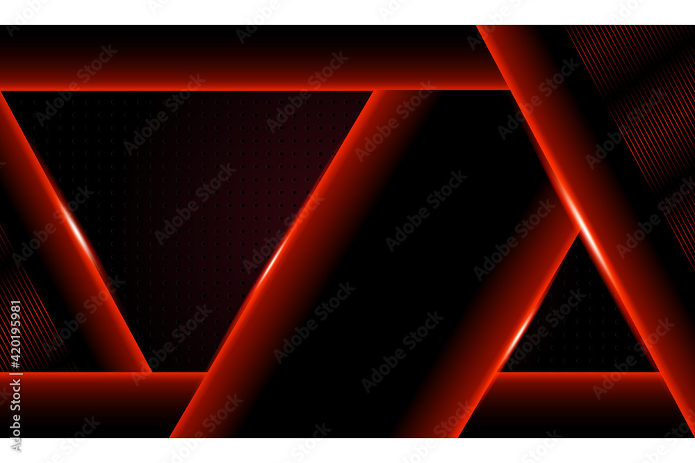 Poster abstract geometric background template design use combination of red and black gradient colors. diag