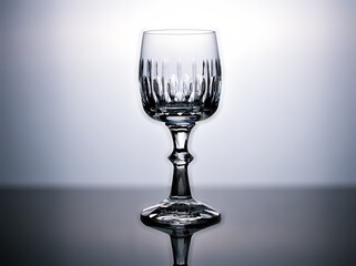 Empty crystal Glass of water isolated in black and white image for background ,glass of wine ,dinner ware ,empty champagne glass	
