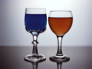 Glass of water isolated in black and white image for background ,glass of wine ,dinner ware ,glass of red wine	