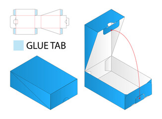 Box packaging die cut template design. 3d mock-up