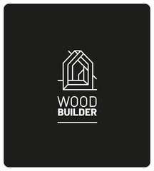 Logo constructeur maison bois, éco responsable, écologique, autonome