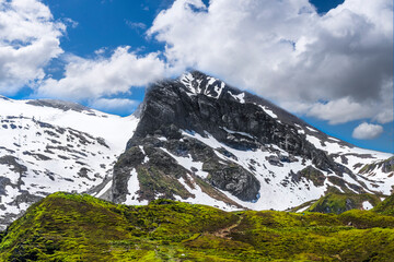 hintertux, Austria - 10 June 2019 - view of a mountain near the glacier