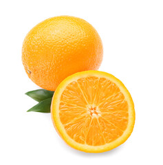 Fototapeta na wymiar Ripe oranges on white background
