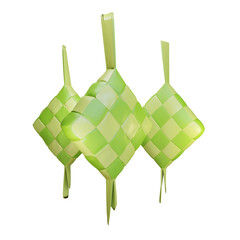 3d illustration of ketupat food for ied fitr
