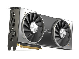 Graphics card. Modern gaming  GPU graphics processing unit isolated on white. © Maksym Yemelyanov