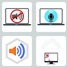 Vector illustration Set for Audio Reduce, Audio Recording, Audio and Apps Download EPS10