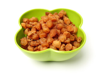 dried longan on white background