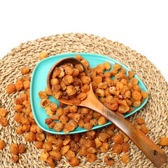 dried longan on white background