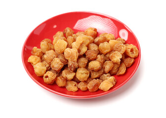 dried longan on white background
