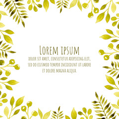 Spring branches watercolor frame 