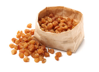 dried longan on white background