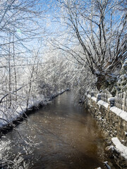 River with Beautiful landscape in Ice