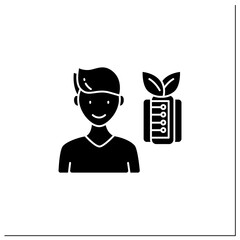 Information ecology glyph icon. Modeling info processes in human systems. Information overload concept.Filled flat sign. Isolated silhouette vector illustration