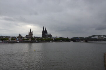 Fototapeta premium view of Cologne, old and modern architecture