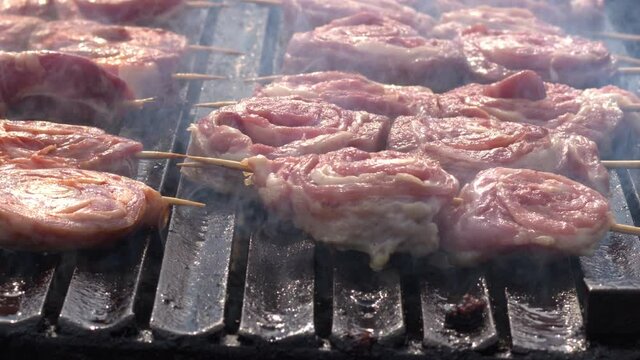 Cow Meat on a Barbecue