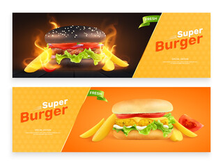 Super Burger Banners Set