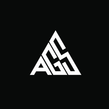 A G S letter logo vector design on black color background. ags alphabet