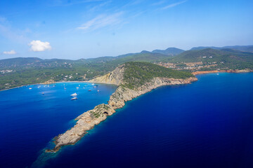 Aerial shots of the island of Ibiza