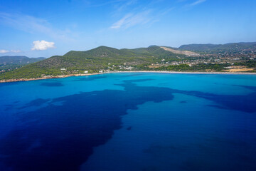 Aerial shots of the island of Ibiza