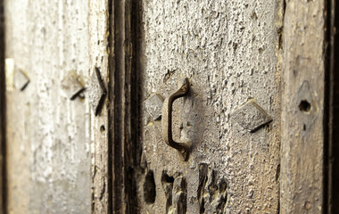 Lock on wooden door