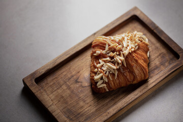 Freshly baked croissants. Warm Fresh Buttery Croissants on a tray