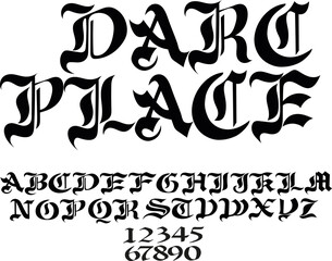 Vintage gothic font - vector alphabet 