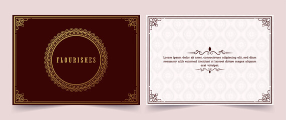 Vintage ornament greeting card calligraphy ornate swirls and vignettes