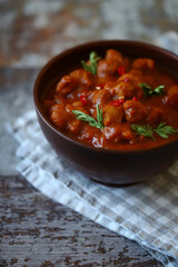 Vegan chili curry bowl.